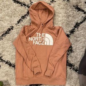 NORTH FACE pink white logo hoodie